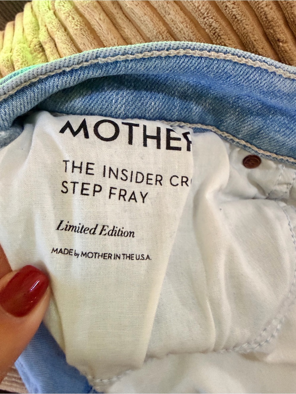 MOTHER Light Blue Insider Crop Step Fray Jeans